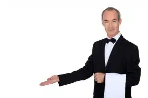 Grey haired waiter