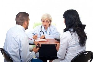 Couple visiting doctor in office