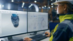 Inside the Heavy Industry Factory Female Industrial Engineer Wor Inside the Heavy Industry Factory Female Industrial Engineer Wor