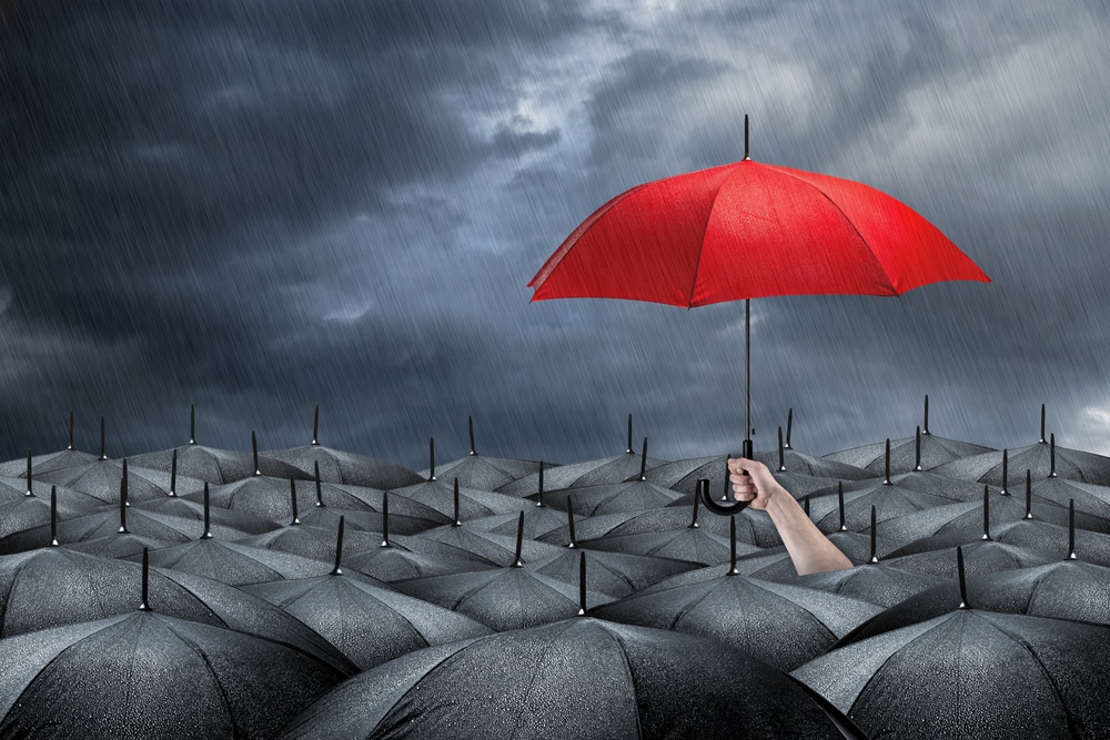 red umbrella concept