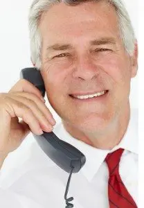 Senior businessman on phone