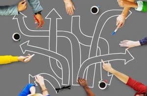 Direction Intersection Decision Option Chance Concept Direction Intersection Decision Option Chance Concept