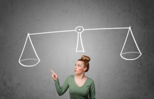 Young woman taking a decision choosing the right software