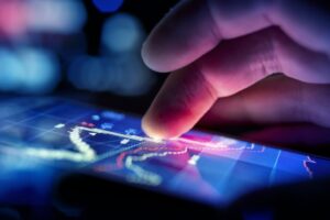 Businessman Checking Data Access to Real-Time Data and Analytics