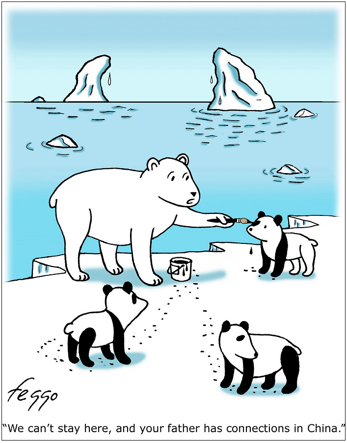 Cartoon Polar Bears Become Panda Bears Medium