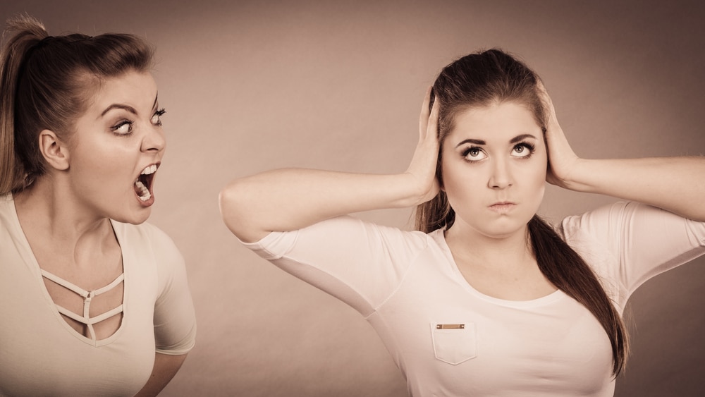 Two women having argue Two women having argue
